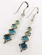 Sterling Blue Topaz Long Earrings
