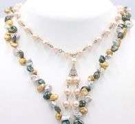 Group lot of 2 Vintage 925 sterling silver beaded necklaces