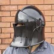 Black Medieval Barbuta Knight Templar Crusader Helmet