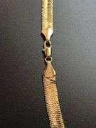 Huge 42 Gram 14 Kt Gold Plated Herringbone Necklace