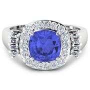 14KT White Gold 1.99ct Tanzanite and Diamond Ring