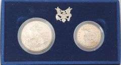 1991-1995 World War 2 50th Anniversary UNC Commemorative 2 Coin Set w OGP & COA
