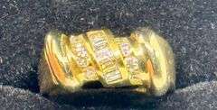 14K Yellow Gold Round Brilliant Cut Diamond Ring