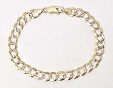 Lavish Men's Curb Link Bracelet in 14K Yellow Gold