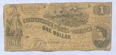 June 1 1862 Series $1 CSA Note