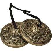 Tibetan Dragon Embossed Tingsha Bells Meditation Cymbals