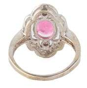 2.08ct Oval Tourmaline and 0.30ctw Diamond Frame Art Deco Ring in 14K