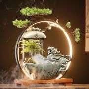 Ceramic Tabletop Waterfall with Mist & LED Light