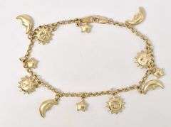 Ravishing Celestial Themed Bracelet in 14K Yellow Gold