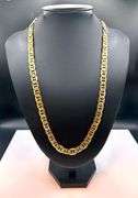 Huge 52 Gram14K Tri-Layered Yellow Gold Plate Mariners Link Necklace