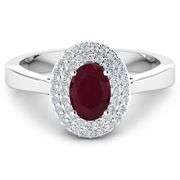 14KT White Gold 0.95ct Ruby and Diamond Ring