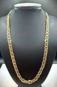 Huge 52 Gram14K Tri-Layered Yellow Gold Plate Mariners Link Necklace