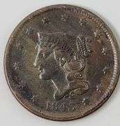 1843 Braided Hair Cent, Circulated