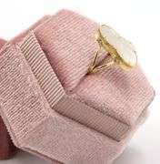 Lovely Heart Shaped 14K Yellow Gold Mother of Pearl Ring