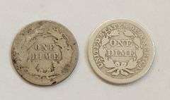 1842+1890 Seated Liberty Dimes, Circulated