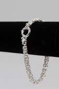 Sterling Silver Byzantine Itailian 6.4mm Wide Bracelet Round Pure 925 Link Chain 7"
