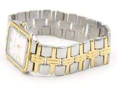 Bulova 2 tone quartz square watch