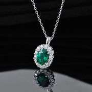 Beautiful 2 Ct Lab Emerald Pendant