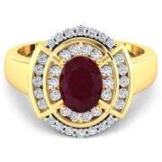 14KT Yellow Gold 1.5ct Ruby and Diamond Ring