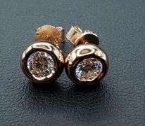 14 Kt Rose Gold Plated 1 Ctw Fire Moissanite Earrings