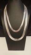 Huge 131.5 Gram .925 Sterling Silver Tri-Layered Herringbone Necklace