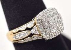 Lavish Diamond Cluster Ring in 10K Yellow Gold