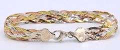Italian 925 sterling silver braided bracelet
