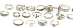 Group lot of Vintage 925 sterling silver rings