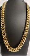Huge Limited 226.2 Grams MLB 18 Kt Gold Plated Curb Link Necklace