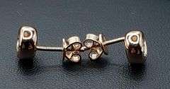 14 Kt Rose Gold Plated 1 Ctw Fire Moissanite Earrings