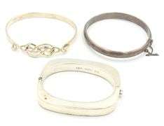 Group lot of 3 Vintage 925 sterling silver bangles