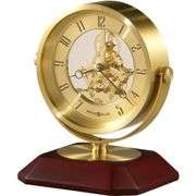 Brass Table Clock with Rosewood Base