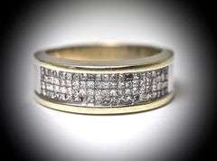 Impressive 14K White Gold Man's Diamond Band
