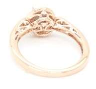 14kt Rose gold LeVian checkerboard cut smokey quartz with chocolate and white diamond ring