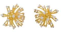 2.00ctw Diamond Firework Omega Back Earrings in 18K