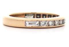 0.60ctw Round and Baguette Diamond Channel Set Wedding Band Ring in 14K