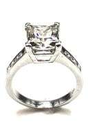 14 Kt Tri-layered White Gold Plated 5 Ct Princess Cut Lab Simulated Diamond Ring
