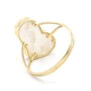 Lovely Heart Shaped 14K Yellow Gold Mother of Pearl Ring