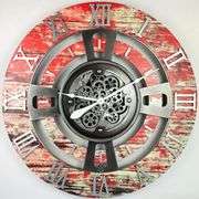 36-Inch Red Gears Wall Clock