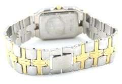 Bulova 2 tone quartz square watch