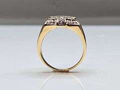 Men's 14 Kt Gold Plate 5.75 Cttw. Lab Simulated Diamond Ring