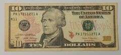 2017A $10 Radar Banknote "17211271", Circulated
