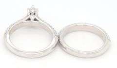 14kt White gold Marquise in pave diamond bridal set