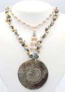 Group lot of 2 Vintage 925 sterling silver beaded necklaces