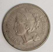 1888 3 Cent Nickle, Circulated