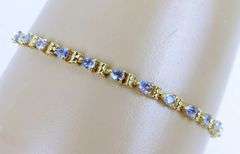 14K Tanzanite Tennis Bracelet, 8 Inches