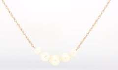 14kt Yellow gold white fresh water pearl necklace