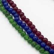 Beautiful Mined From The Earth 3 Strand 691 Cttw Natural Ruby, Emerald and Blue Sapphire Bead Neckla