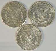 Flashy lustrous 1921 P-D-S Morgan Silver Dollars