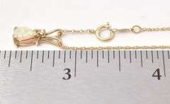 Brilliant 14K Yellow Gold Opal and Diamond Pendant Necklace